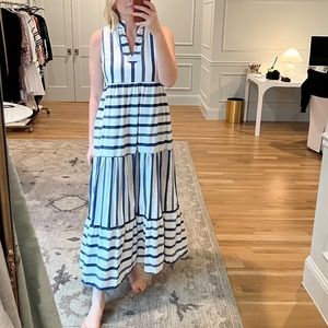 Sail To Sable Sleeveless Striped Maxi Dress